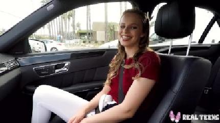 Jilian Janson flashes a dude in her car before fucking him